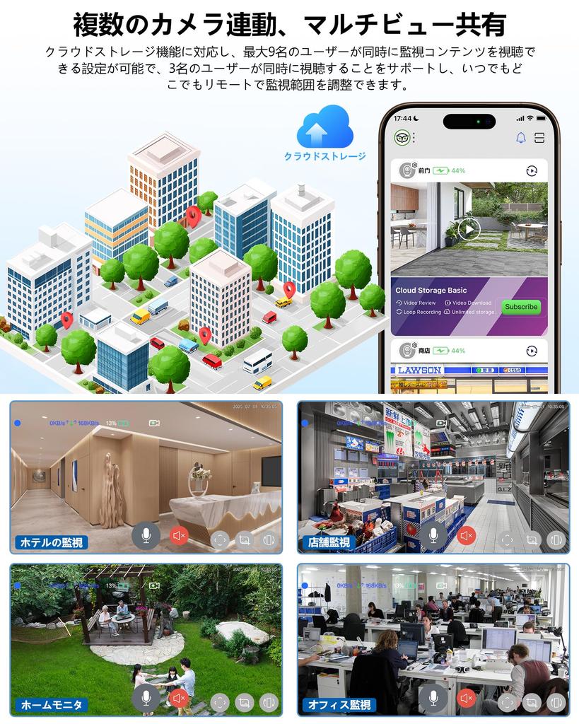 2K Outdoor Security Camera with Solar Solar Integrated Surveillance Fully No Power Supply Color Night IP65 Waterproof and Remote Motion Human Cloud