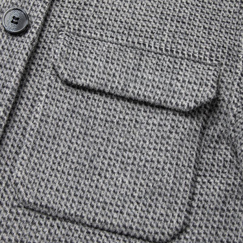 FAPAI Men's Wool Blend Business Casual Overcoat