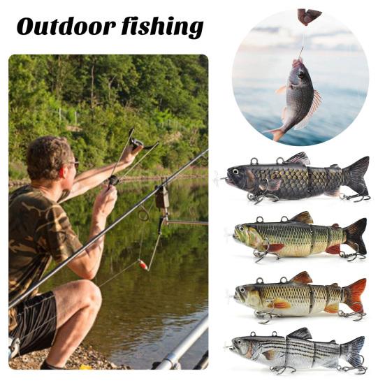 13CM/35G Electric Multi-Jointed Fishing Lure with Hooks USB Rechargeable LED Luminous Swimbait Robotic Artificial Bait Fishing Accessories