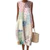 Abito da Donna alla Moda Casual Senza Maniche Girocollo Retrò Boemo Elegante Temperamento