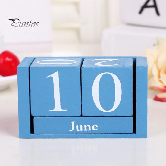 Calendario da tavolo con blocchi di legno, calendario perpetuo in legno massello rustico, calendario perpetuo riutilizzabile, decorazione per la scrivania dell'ufficio domestico