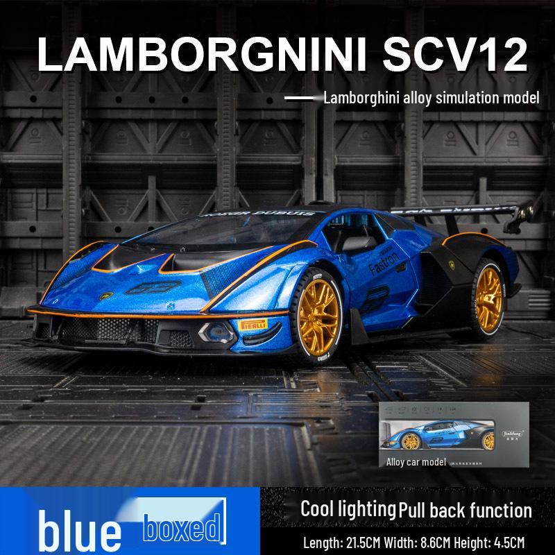 

Jinlifang 1901-190 Lamborghini SCV12 Simulation Alloy Sports Car Model Toy синий