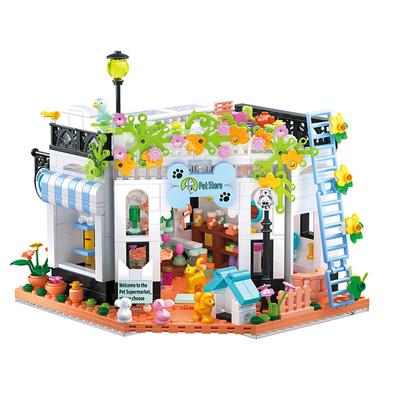 Street View Mini Building Block Pets Store Building Brick Toys Creative DIY Assembly Model Toy Gifts For Kids Aged 2-5