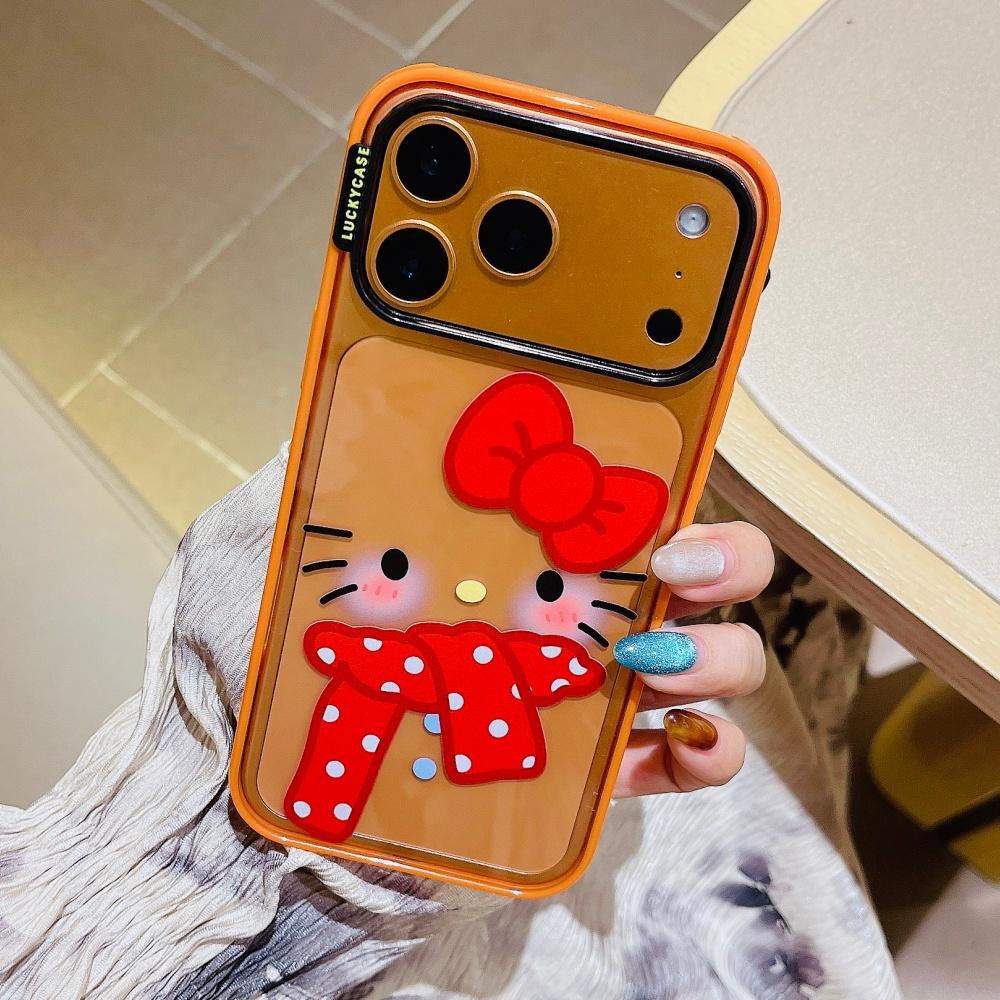 4 Types Of Autumn And Winter KT Cat Phone Cases Suitable For iPhone 17 16 15 14 Pro Max Case Cute Cartoon Shockproof Cover