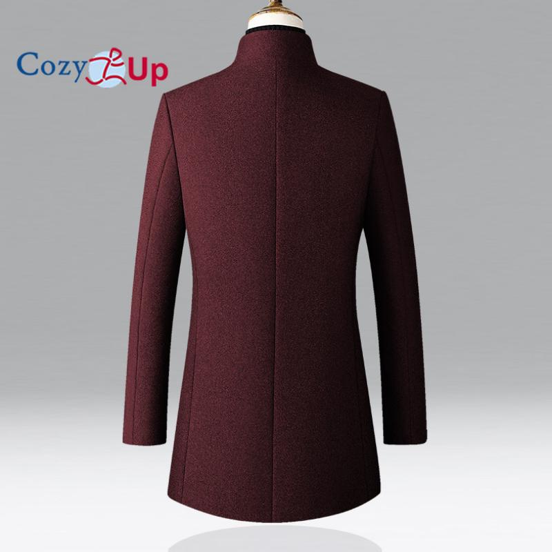 Cozy Up Men's Cashmere Blend Single Breasted Classic Coat with Stand Collar