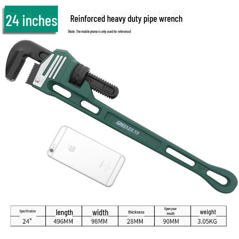 Green Forest Heavy Duty Quick Pipe Wrench: 18-Inch & 24-Inch Clamps for Water Pipes & Rebar