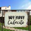 Vintage Spanish Cafe Sign  Rustic Metal Wall Decor with But First CAFEITO Lettering  HeavyDuty Iron Cafe Decoration for Hom