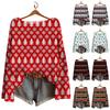 Dammode Långärmad Jul Snowman Snowflake Print Jacka Cardigan