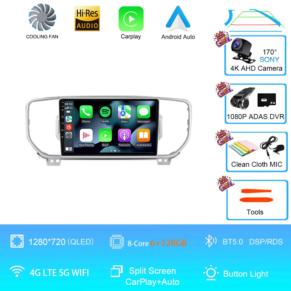 Android 14 Car Radio Carplay+Auto For KIA Sportage 4 KX5 2016 - 2018 Multimidia Video Player Navigation GPS Stereo 360 Camera BT