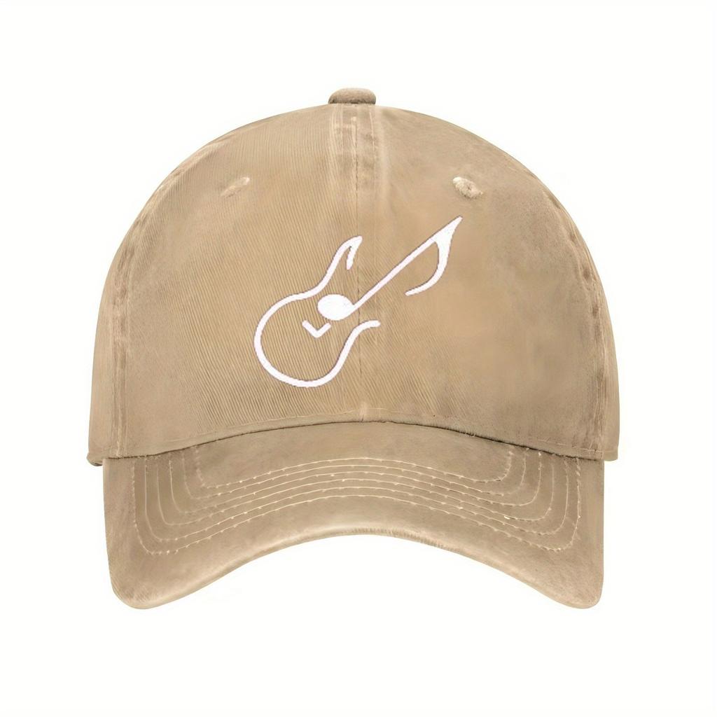 Guitar Music Note Baseball Cap Unisex Washed Cotton Adjustable Casual Dad Hat Outdoor