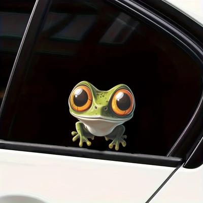 Personalised Big Eye Frog Car Glass Beautification Decoration Window Sticker