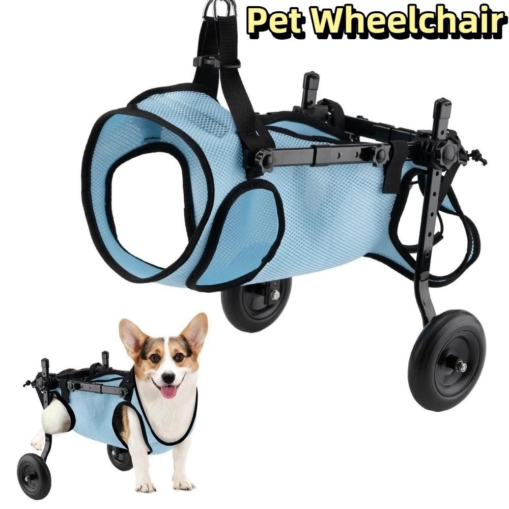 Adjustable Pet Wheelchair Cart Comfortable Rehabilitation Walking Assistant Outdoor Use