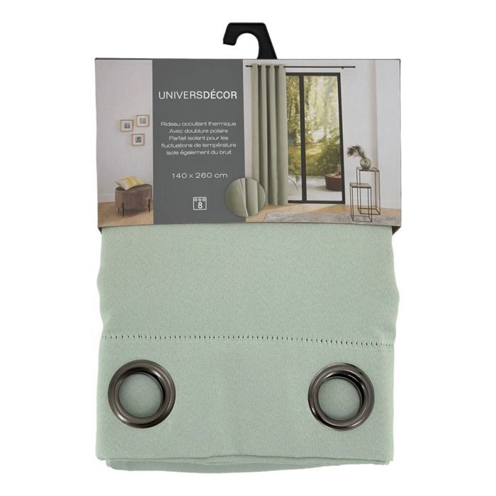 Set aus 2 verdunkelnden, schall- und wärmeisolierenden Vorhängen mit Fleecefutter "Arktis" Mint