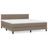 3140069 vidaXL Bed with Box Spring and Mattress Taupe 160x200 Cm Fabric