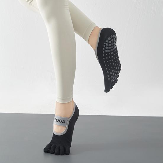 Toe Socks for Men And Women Non-slip Yoga Socks with Grips 5 Toe Athletic Running Socks for Pilates Barre Ballet Fitness