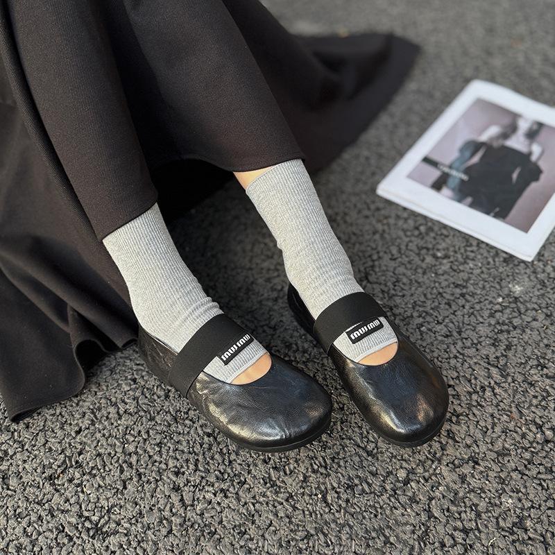 Johnature Sapatos Mary Jane Femininos de Couro Genuíno com Elástico Casual de Couro de Vaca Macio Flats Confortáveis com Solado Macio