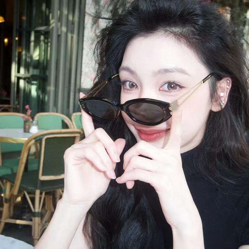 Cat Eye Texture Sunglasses Women'S Anti-Ultraviolet Light Luxury Small Frame Sunglasses High-End Fashion Glasses Tide