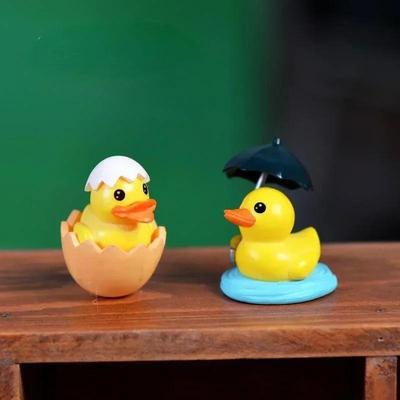 4PCS Random Styles Cute Duck Creative Shape Micro Landscape Ornaments Bucket Duck DIY Decorative Materials Crafts Gifts Decor