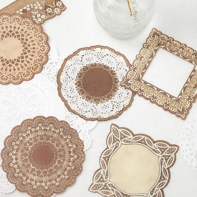 40pcs Dream Secret Series Retro Lace Background Decorative Paper Memo Material Paper Collage Junk Journal DIY Scrapbook Supplies