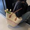 Women's portable treasure vegetable basket straw beach bag spring new large-capacity tote bag travel leisure bag