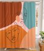 Nordic wind Abstract Art shower curtain waterproof polyester fabric bath curtain Morandi color block curtains for bathroom decor