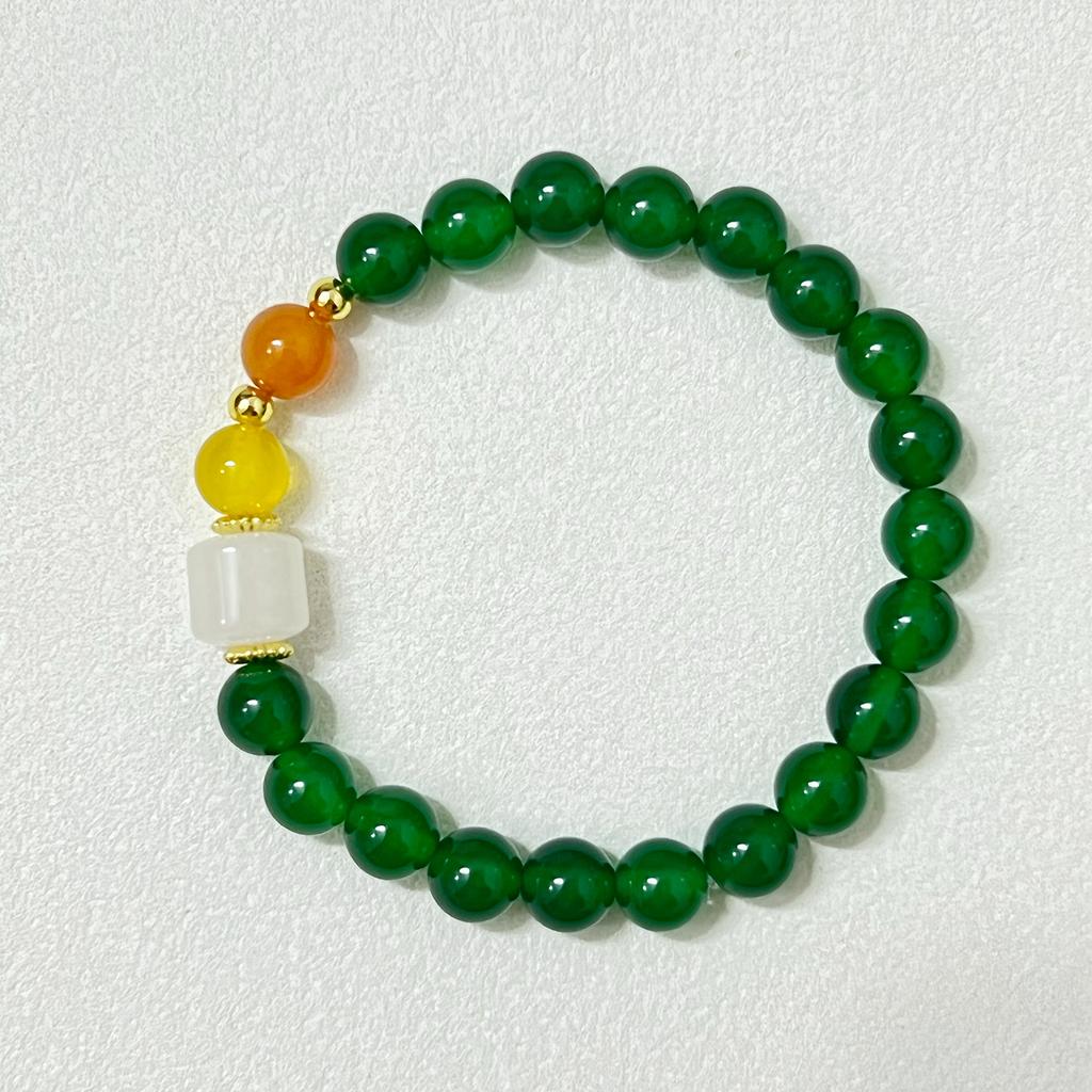 Agate Beaded Bracelet for Women Natural Stone Stretch Bracelets 8mm Round Beads Bangle Handmade Jewelry Gifts