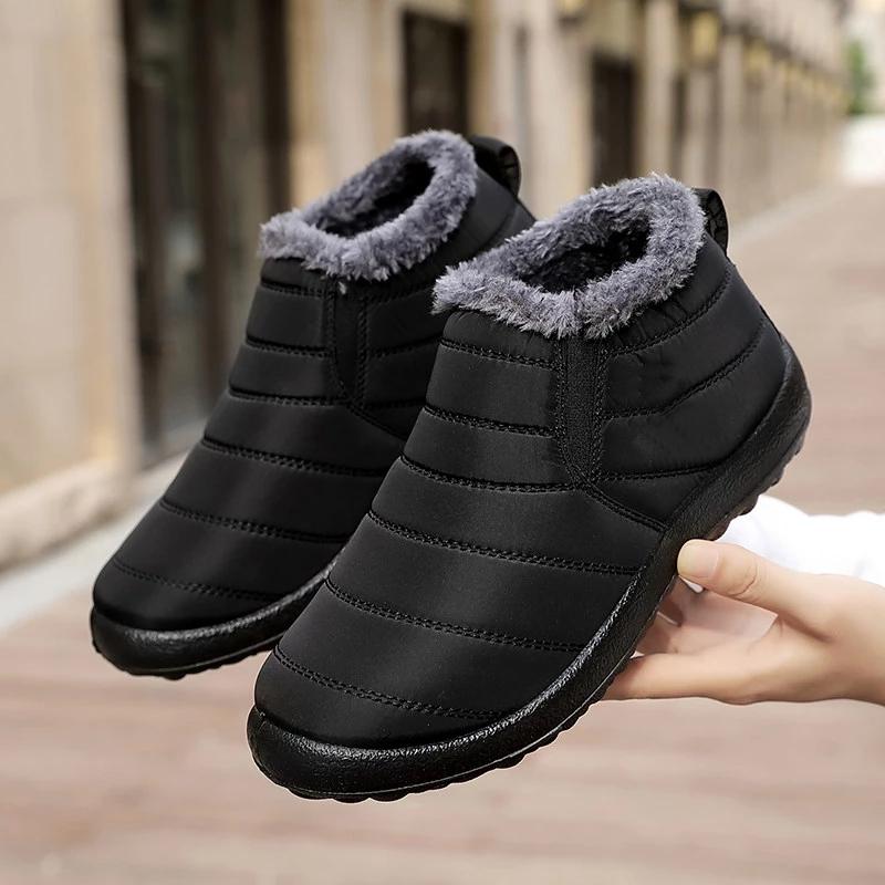 Fashion Women's Boots Snow Fur Ladies Shoes Slip On Women Booties Casual Unisex Waterproof Ankle Boots Black Boots Women Botas Mujer