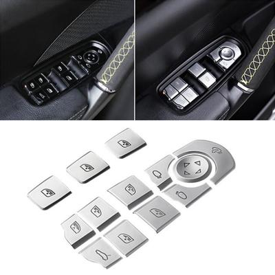 Car Door Window Glass Lift Button Decoration Cover Trim Stickers For Porsche Panamera Cayenne Macan 2011-2017 Auto
