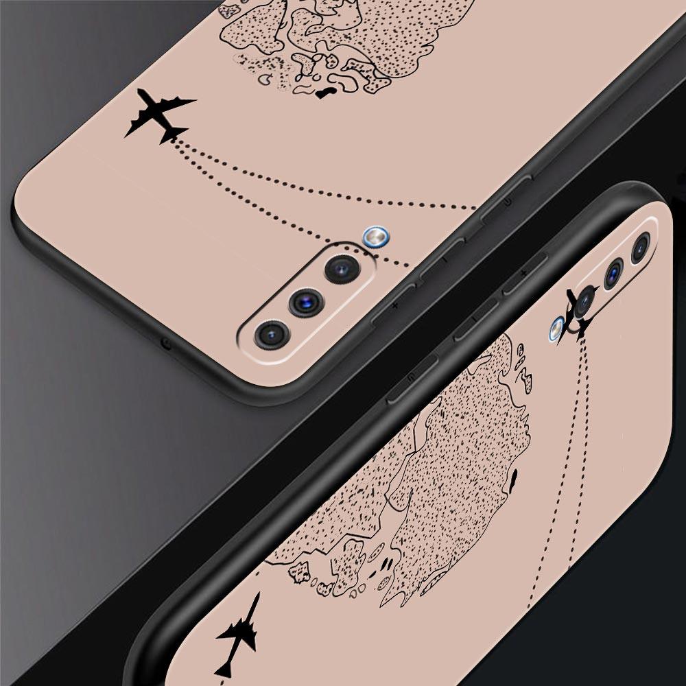 Planes World Map Travel Phone Case For Samsung A52 A14 A50 A70 A10 A30 A40 A20S A20E A02S A12 A22 A34 A42 A32 5G A54 A04s Cover