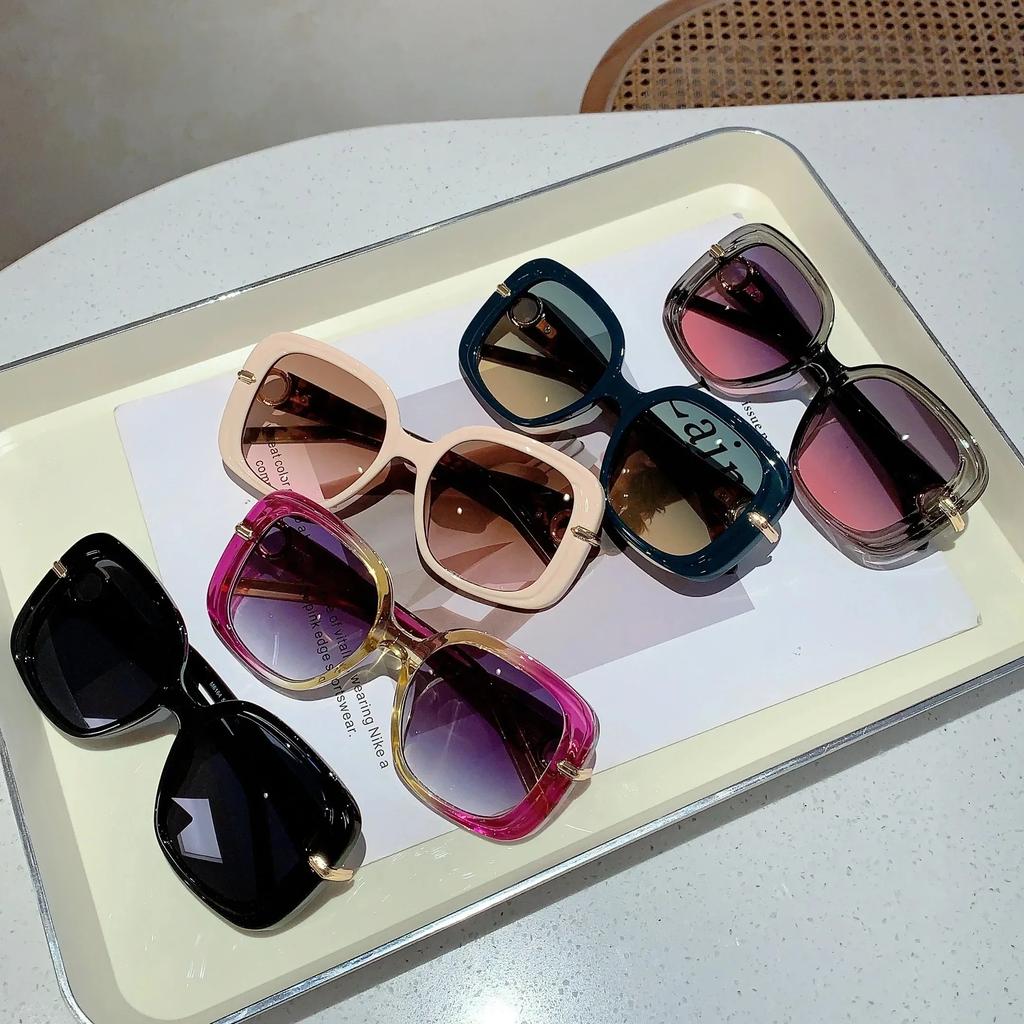 Vintage Big Frame Y2K Square Sunglasses Women For Men Sun Glasses Luxury Designer Punk Popular Driving Pink Eyewear UV400