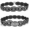 Wide Disc Belt for Women - PU Leather Western Cowboy Cowgirl Waist Belts
