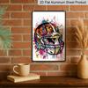 2D Flat, Vintage American Football Graffiti Aluminum Metal Wall Art Sign - 12x8 Inch Aluminum Retro Decor, Vibrant Color Splash Design for Home
