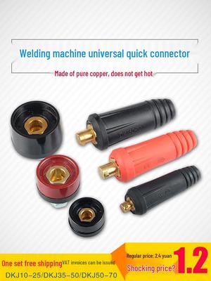 European Quick Connect Welding Cable Set: Pure Copper DKJ10-25 Male & Female Plugs