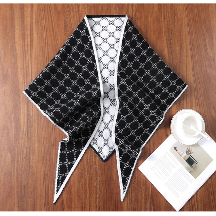 Damen reine Wolle gestrickter Schal Stola - Warm, Dick & Doppelt verwendbar Dreieck-Design für Herbst und Winter