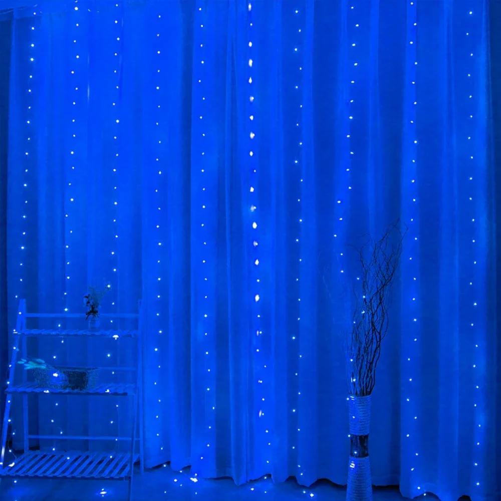 New LED Curtain Atmosphere String Lights with Remote Control Bedroom Holiday Wedding Birthday Christmas Decoration Fairy Lights