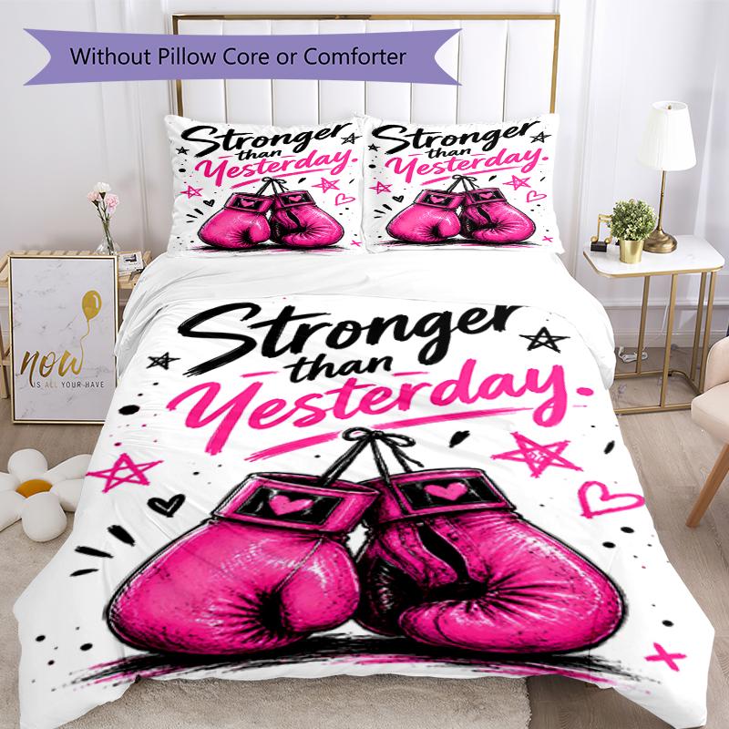 3pcs boxing Bedding Set Duvet Cover Closure Includes 1 Duvet Cover & 2 Pillowcases, Soft and Comfortable for All Seasons.