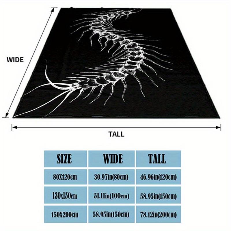 1pc, Centipede Dark Series Printed Blanket, Soft and Warm Blanket Sofa, Office Bed, Camping and Travel Nap Blanket, Four Seasons Gift Blank