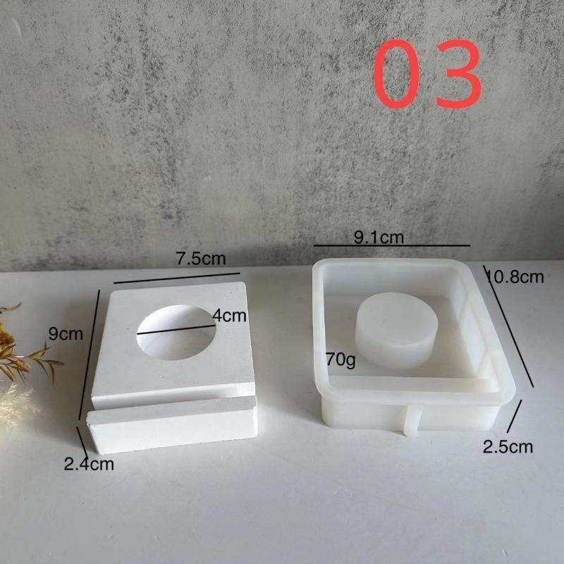 DIY Cake Tea Light Candle Holder Silicone Mold Heart Cake Candlestick Molds Resin Gypsum Craft Gifts Making Home Brithday Decor