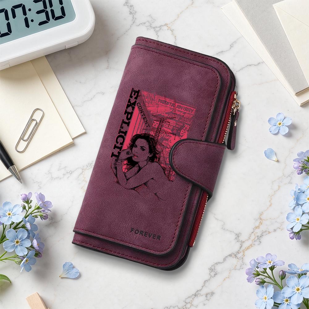 Vintage Explicit Print Wallet Forever Stylish Lady Casual Long Purse