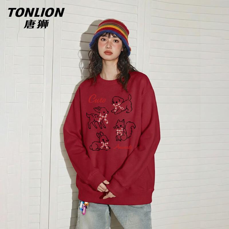 TonLion Women's Round Neck Long Sleeve Sweatshirt