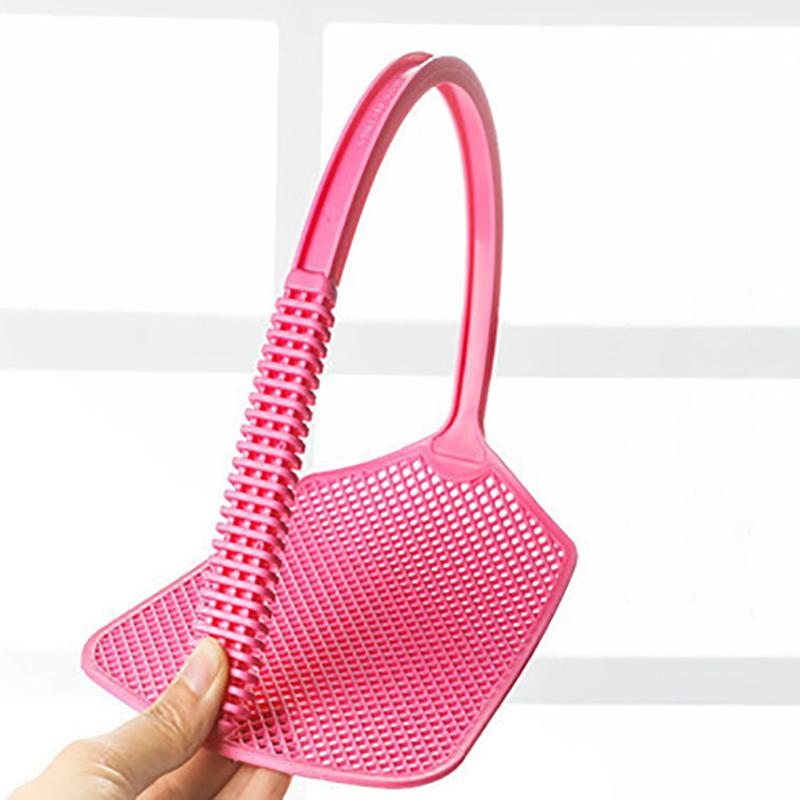1/5Pcs Plastic Fly Swatter For Household Use, Thick And Extended Handle, Large Size, Manual, Durable Fly And Mosquito Swatter