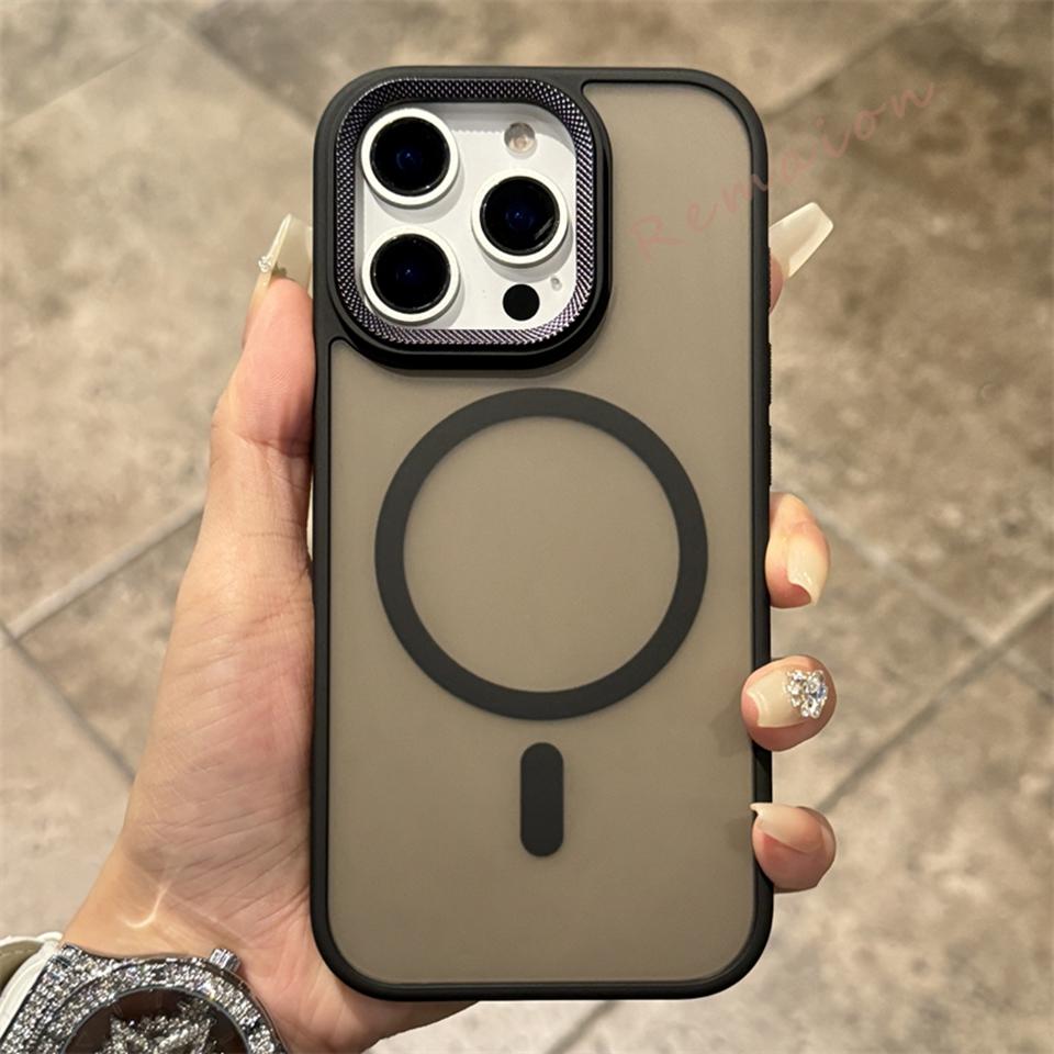 

Роскошный матовый магнитный чехол для телефона для iPhone 15 14 16 Plus 11 12 13 16 Pro Max Magsafe беспроводная зарядка протектор жесткий чехол For iPhone 16