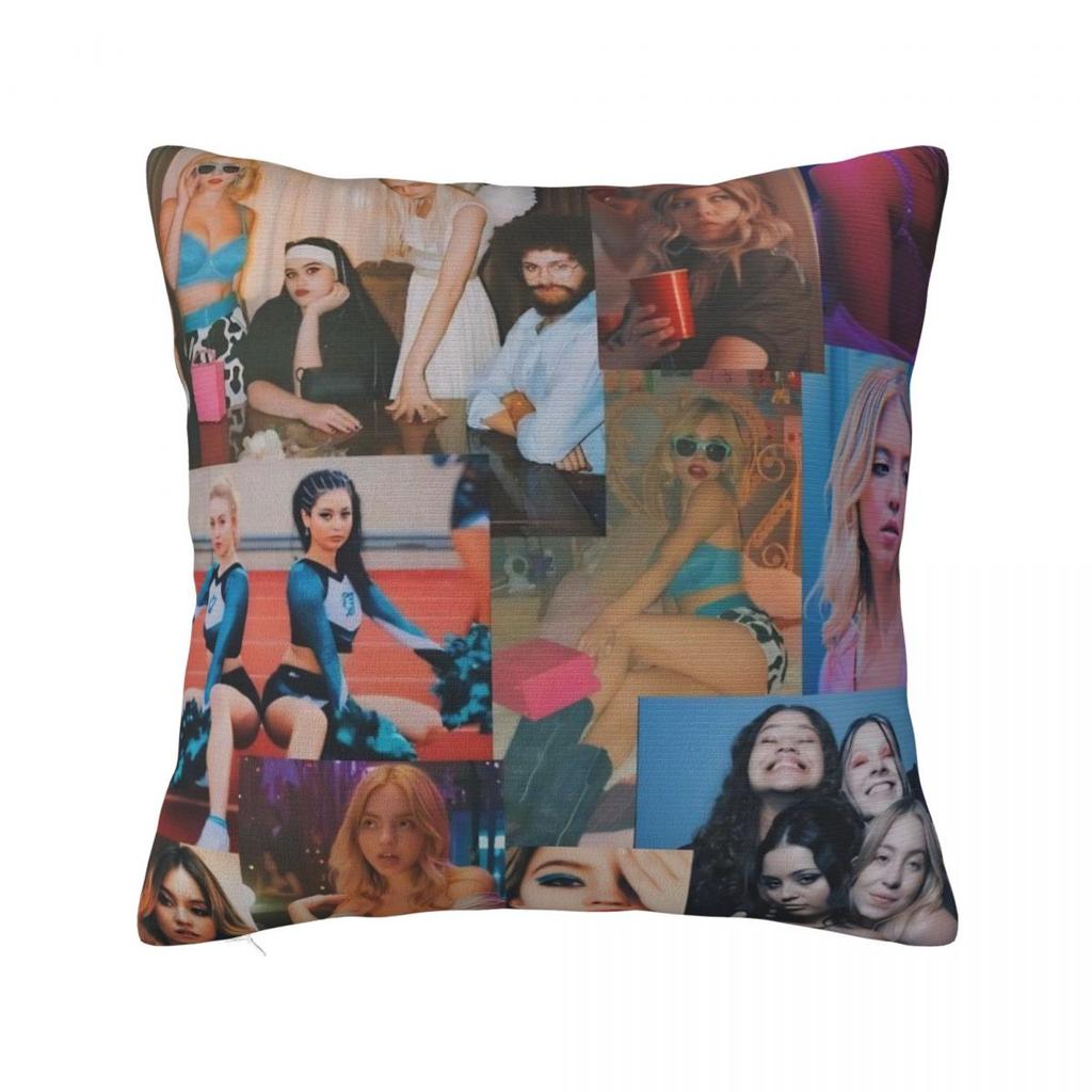 Sydney Sweeney American Actress Photo Pillow Cover Cushion Cover Square Pillow Case Pillowcases For Sofa Bedroom Home Decor