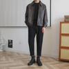 Men's Retro PU Leather Motorcycle Jacket - Korean Lapel Style for Spring & Autumn Trends