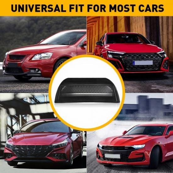 Universal Car Decorative Air Flow Intake Hood Scoop Vent Bonnet Cover Black H