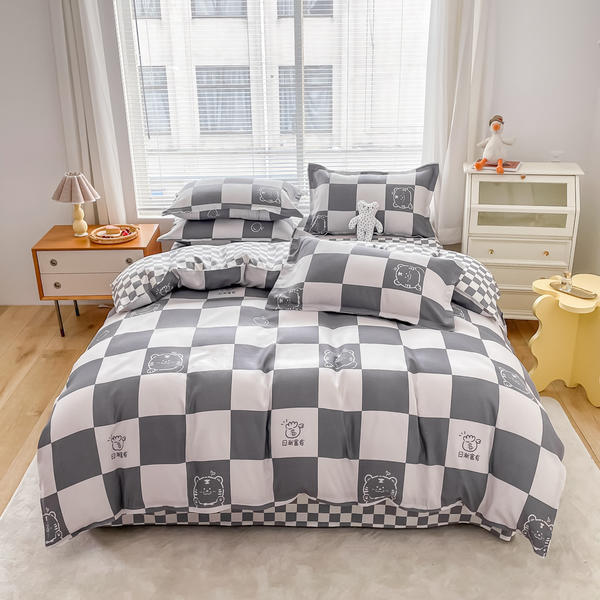 Skin-friendly Cotton Four-piece Dormitory Three-piece Bed Sheet Quilt Cover Bedding
