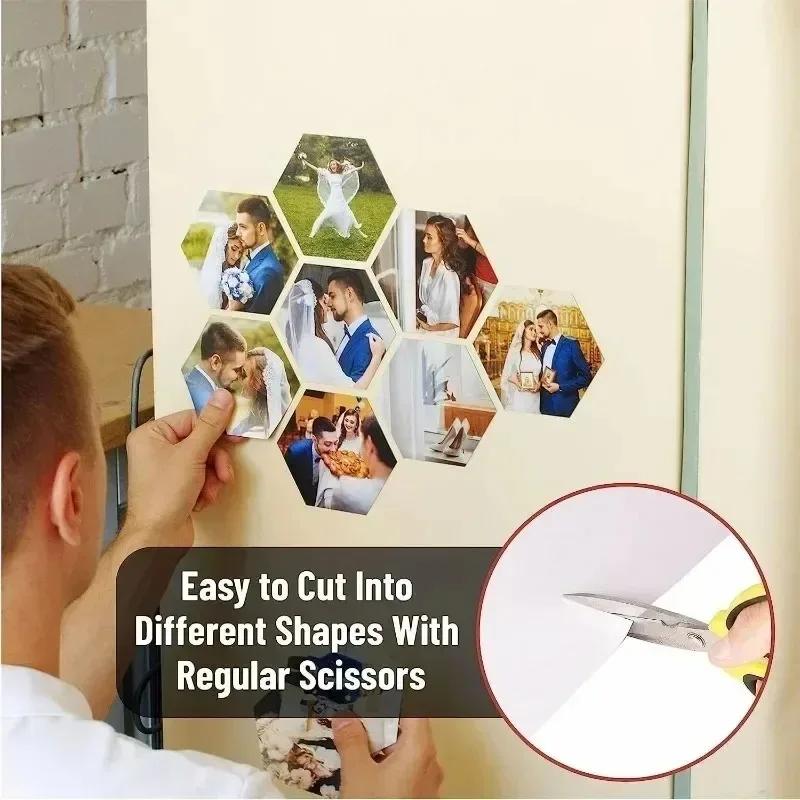 Writable Rubber Soft Magnetic Sheet Self-adhesive Flexible Magnetic Sticker for Refrigerator Photo Picture Fridge Magnet Storage