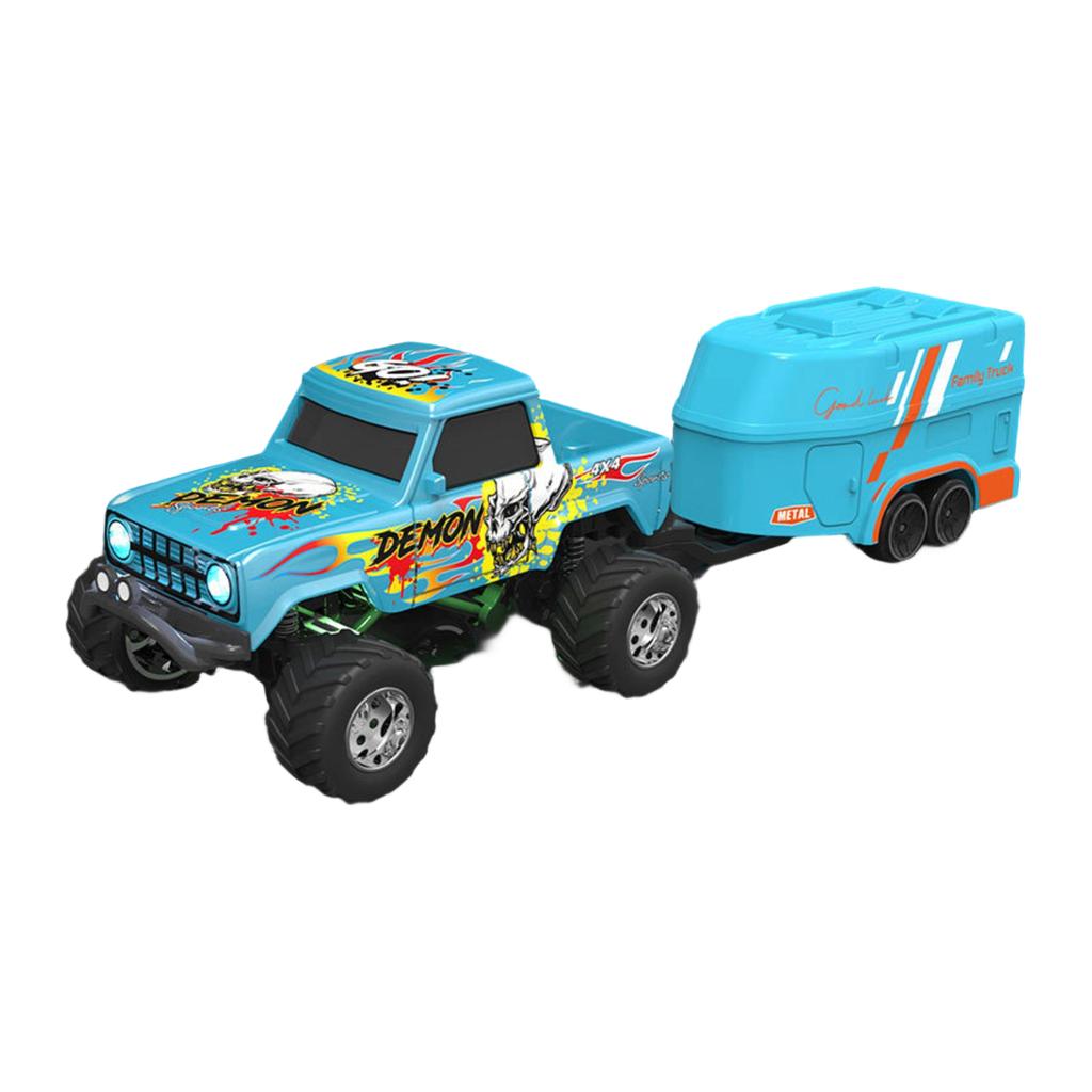 RC Truck, 1:64 Scale Truck With Lights, Remote Control Truck, 2.4GHz Rc Truck, Rechargeable Remote Control Semi Truck With Trailer