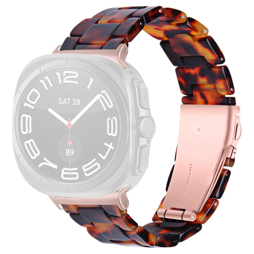 For Samsung Galaxy Watch Ultra 47mm Waterproof Resin Acrylic Watch Strap Buckle Design Wrist Band