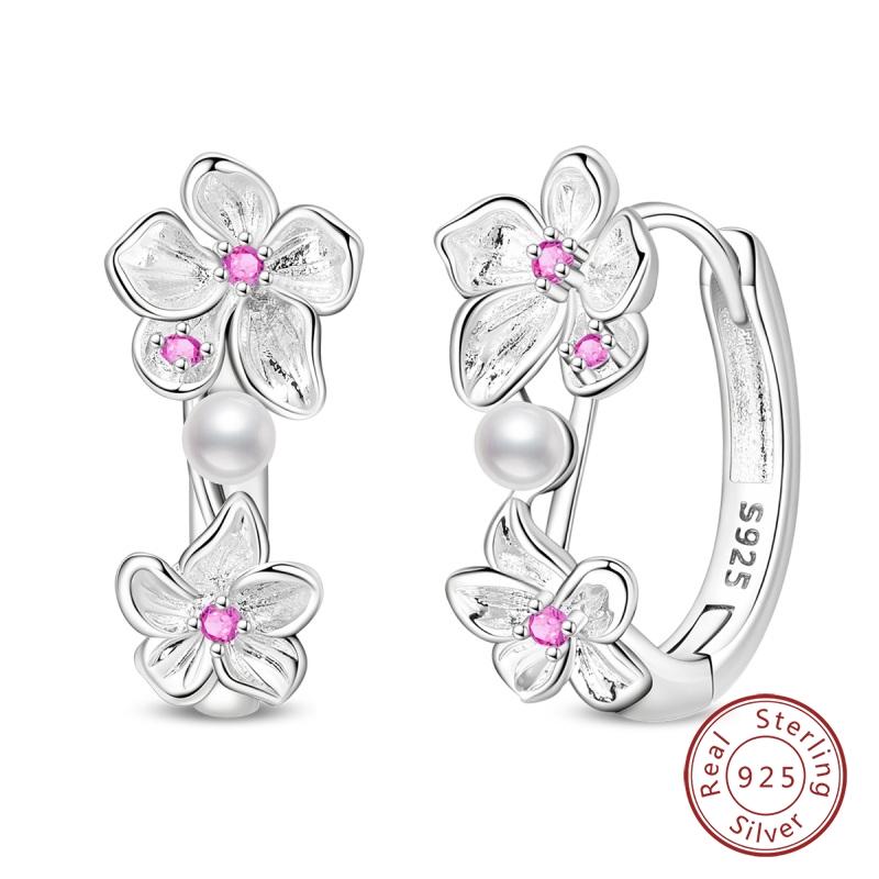 New 925 Silver Colorful Butterfly Dragonfly Iris Flower Earrings For Women Fashion Birthday Party Jewelry Gifts